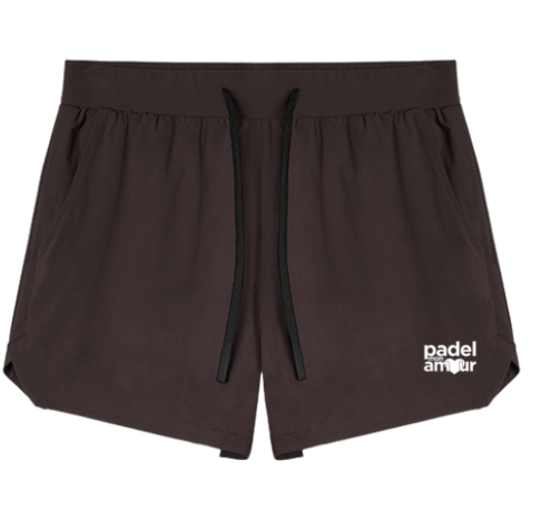 Short Padel Mon Amour 2 en 1 avec Collant Marron– Gamme "Pro"