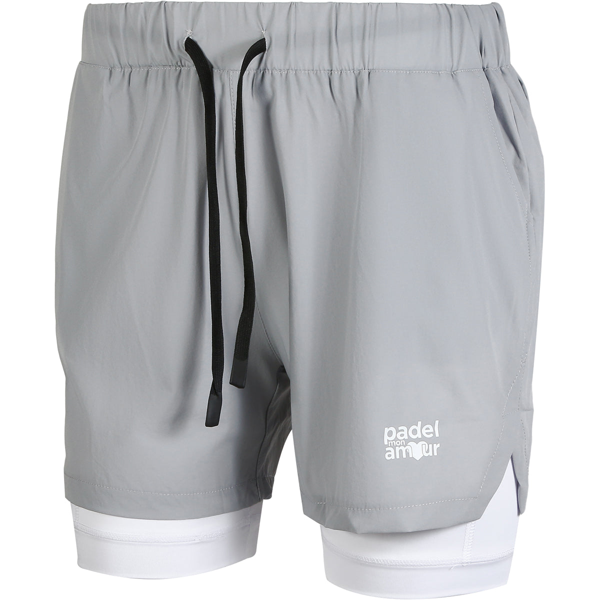 Short Padel Mon Amour 2 en 1 avec Collant Gris– Gamme "Pro"