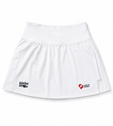 Jupe 2 en 1 Padel Mon Amour edition spéciale Coeur Padel-Blanche