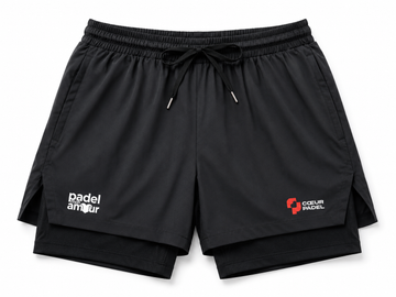 Short 2 en 1 Padel Mon Amour édition spéciale Coeur Padel- Noir