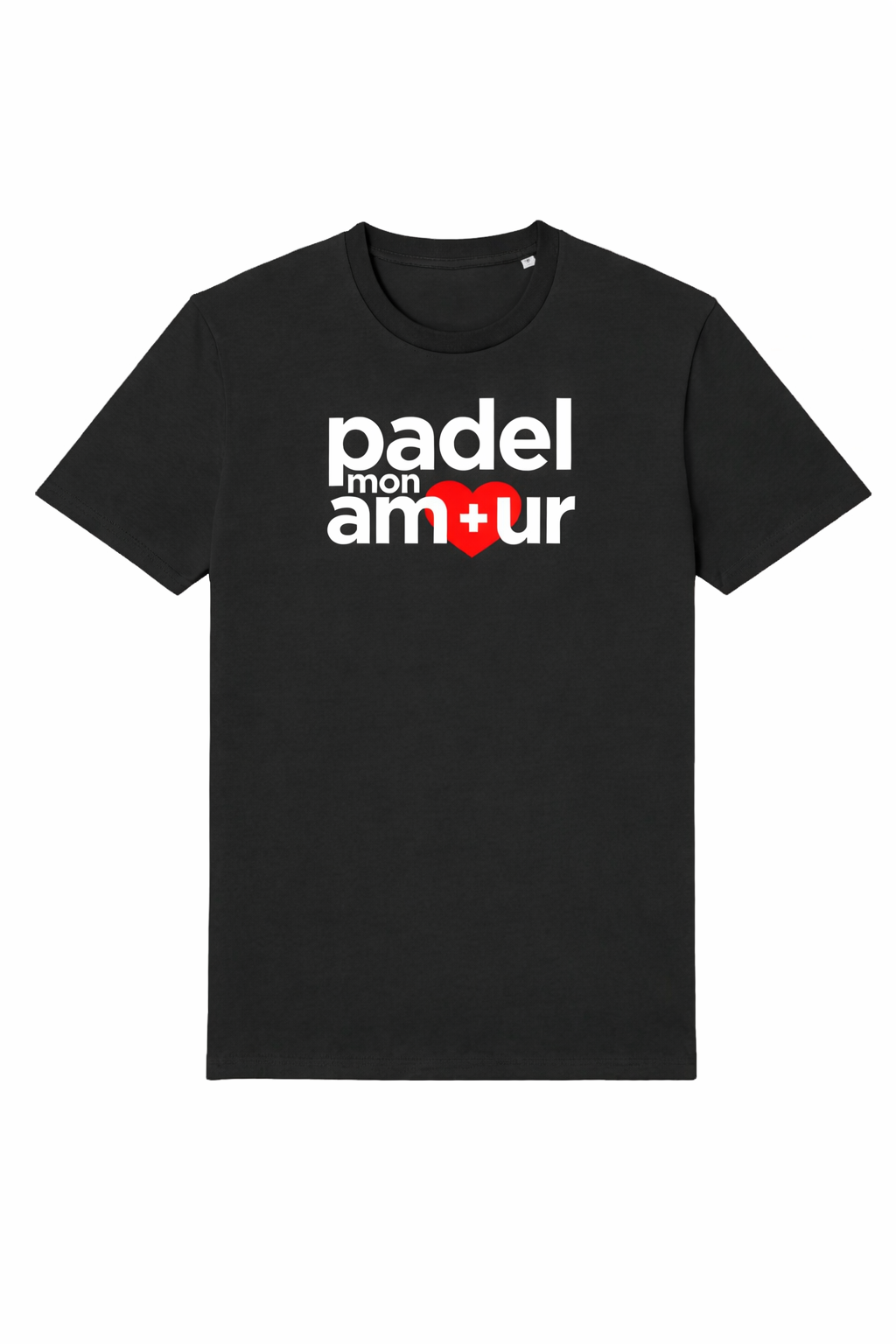 T-shirt Coton Noir Padel Mon Amour – Édition Suisse 🇨🇭