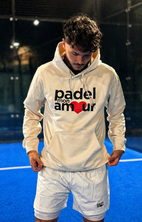 Hoodie Blanc Vintage Padel Mon Amour – Exclusivité Web