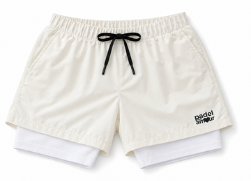 Short Padel Mon Amour 2 en 1 avec Collant "Pro" Blanc (NEW)