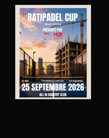 BATIPADEL CUP 2026- Participation pour une équipe (2 personnes)