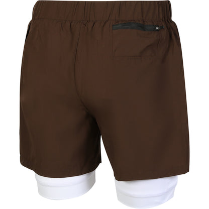 Short Padel Mon Amour 2 en 1 avec Collant Marron– Gamme "Pro"