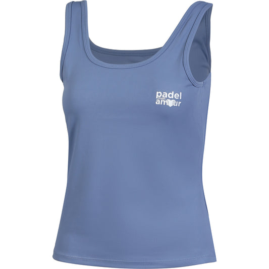 Débardeur Technique Femme "Pro" Bleu- Padel Mon Amour