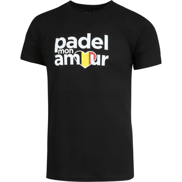 Black "Passion" Cotton T-Shirt Padel Mon Amour